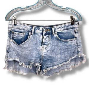 Size 28 Waist Forever 21 Acid Wash Denim Shorts Cutoff Style